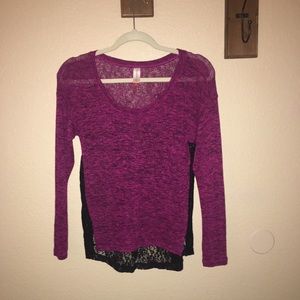 💐Purple/Black Lace Sweater